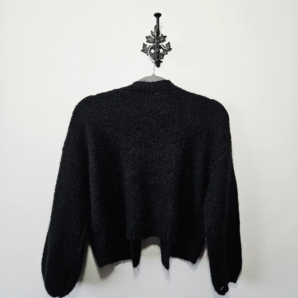 Dreamers Floral Daisy Cardigan Sweater Size S Black Multi Colour Flower Power - Picture 2 of 3